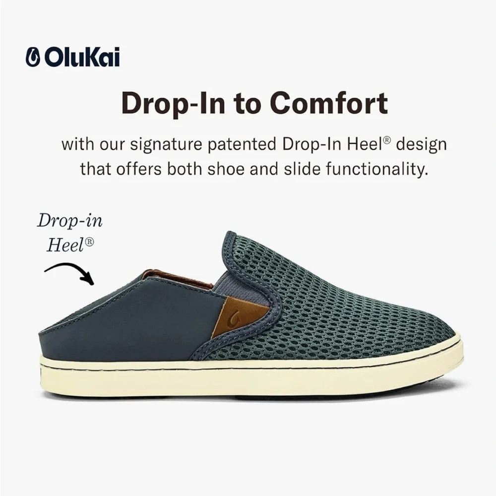 OLUKAI Women’s Grey Mesh Pehuea Slip On Loafers Sneakers size: 7.5 - Picture 12 of 12